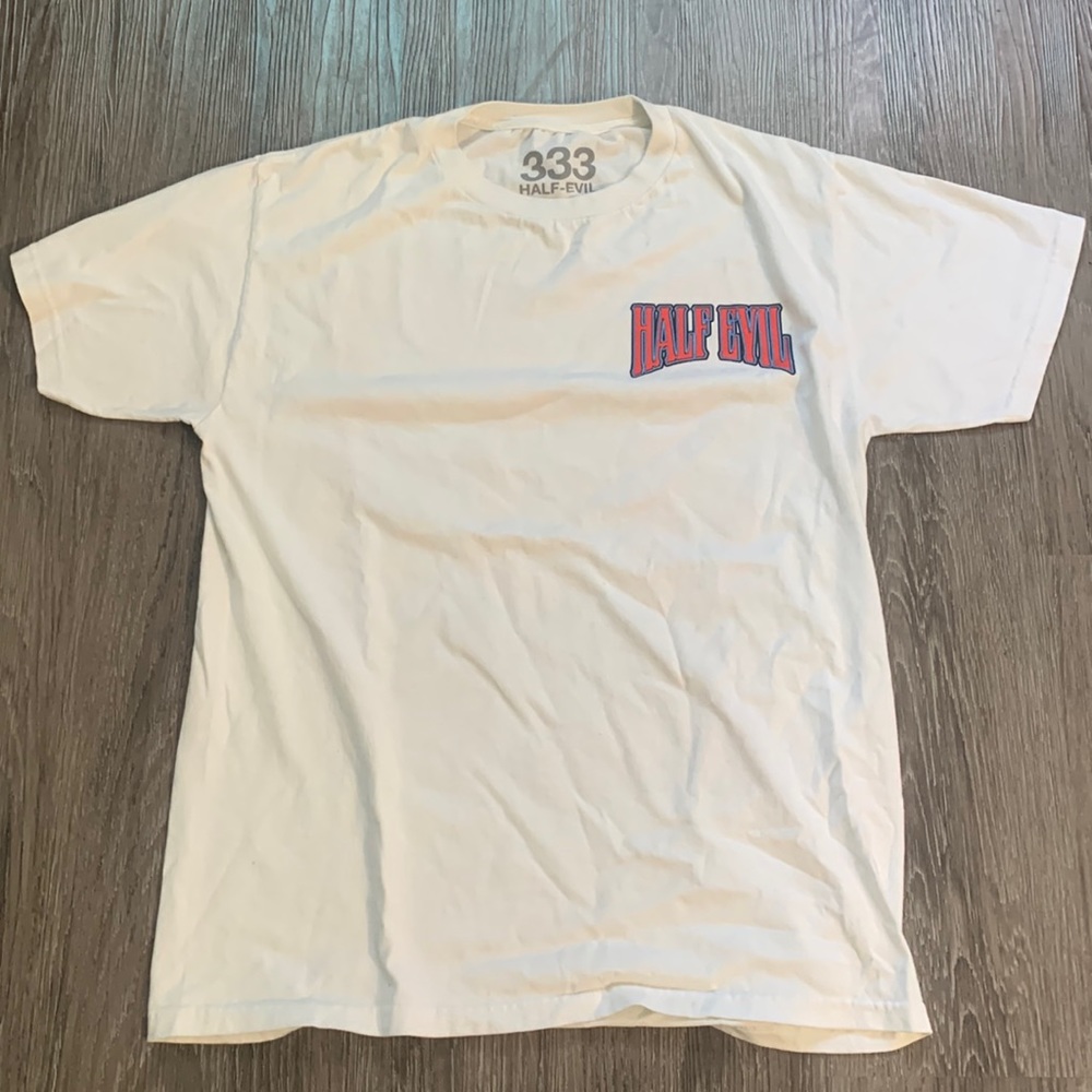 Half Evil Arch logo t shirt